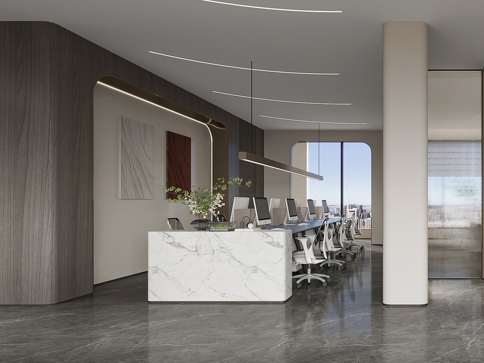 “现代轻奢・流动美学”   高端企业办公室装修设计项目(图4)