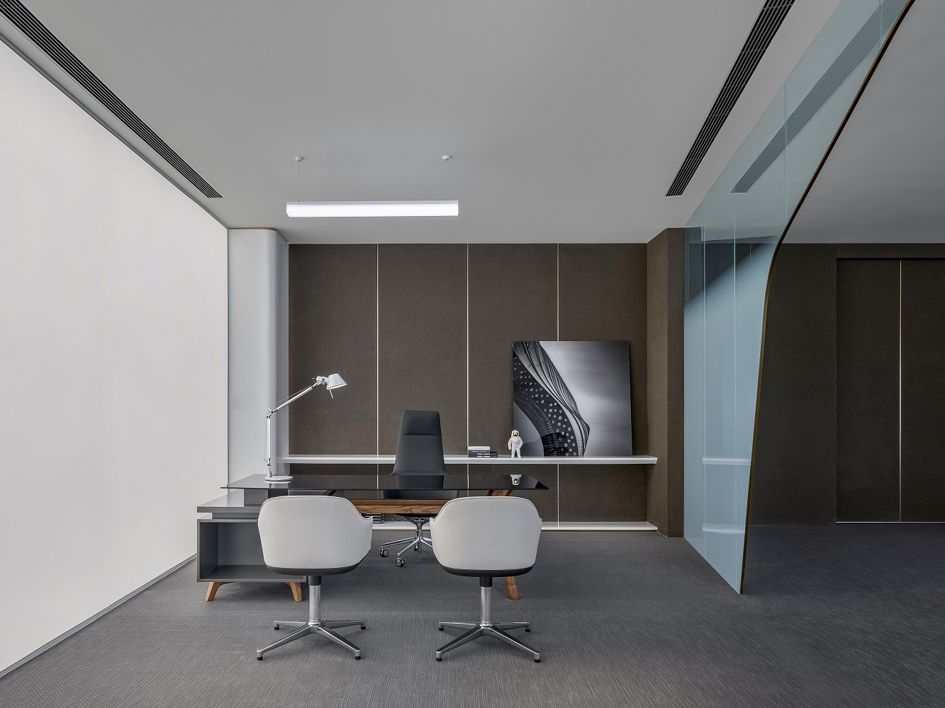 现代极简风高端办公室装修设计全案(图2) 新站区2000平现代极简风高端办公室装修设计项目(图2)