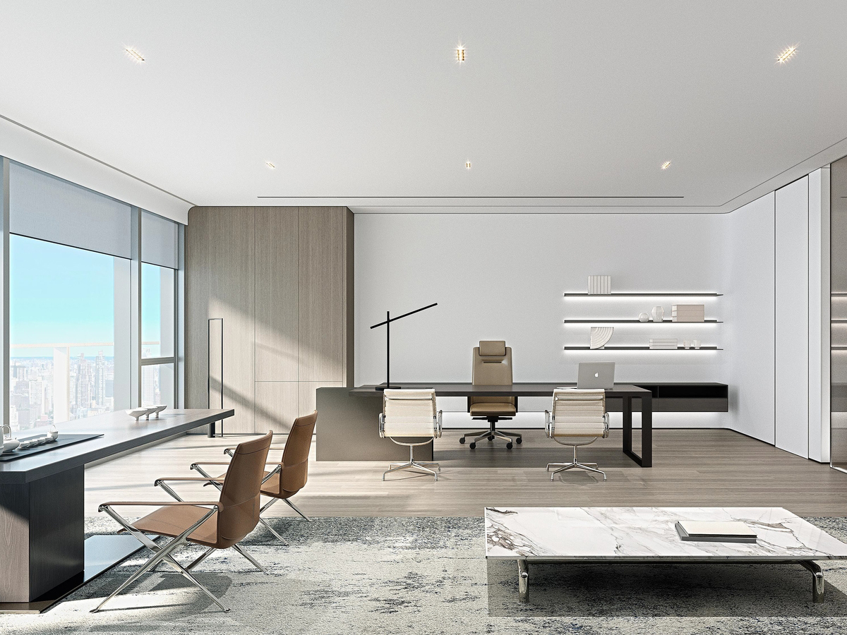 芜湖1200平方现代极简风高端办公室装修设计项目(图1)