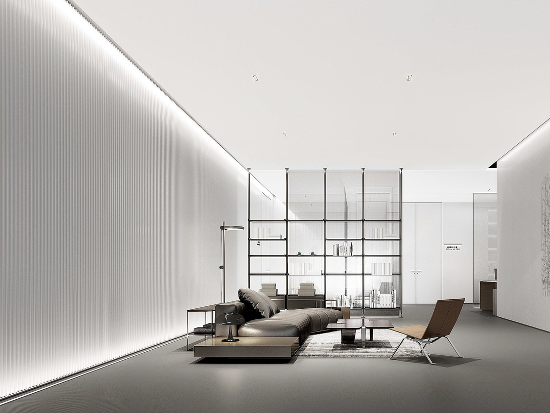 芜湖1200平方现代极简风高端办公室装修设计项目(图3)