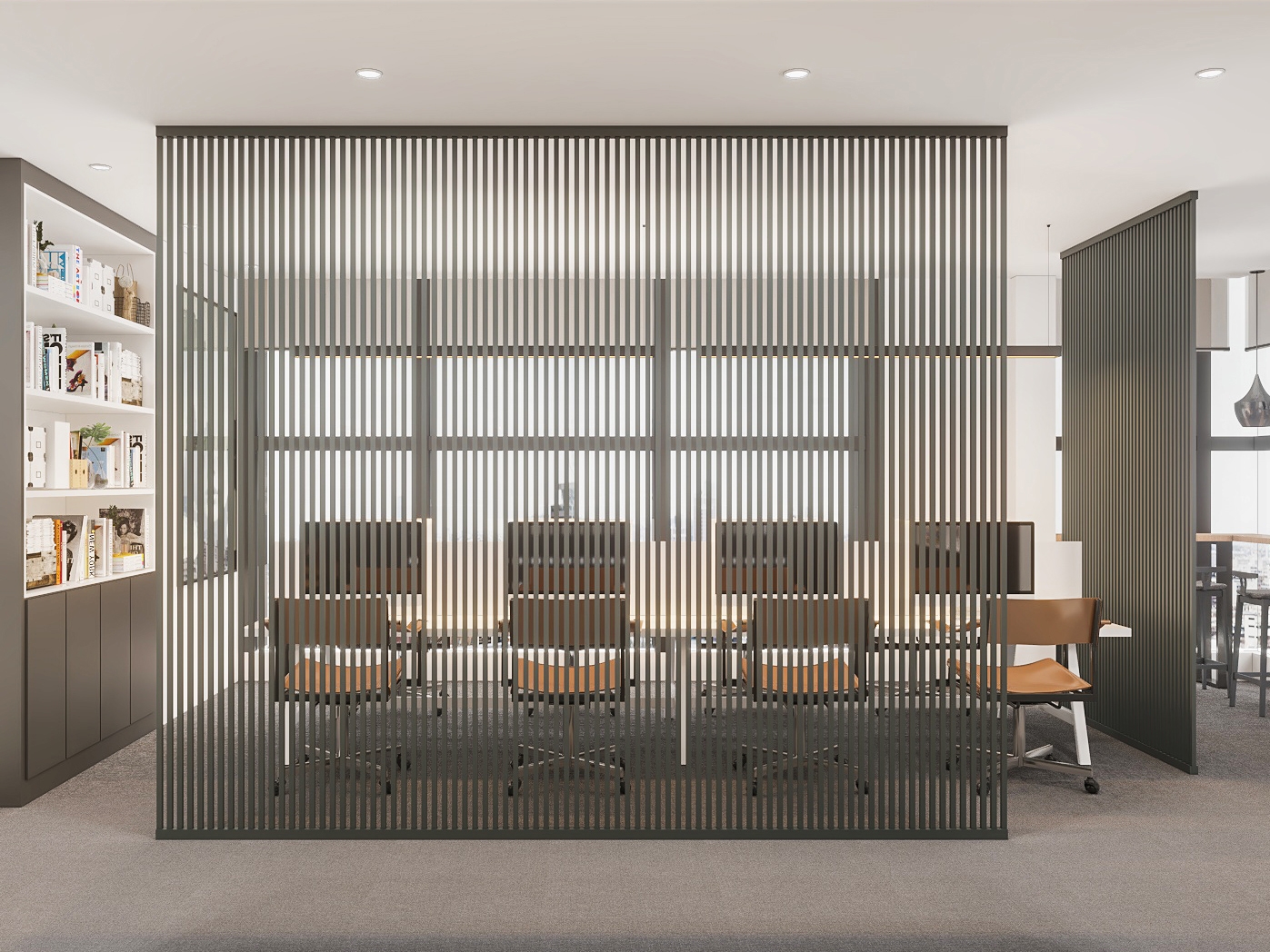 合肥政务区现代轻奢挑高 双层办公室装修设计项目(图3)