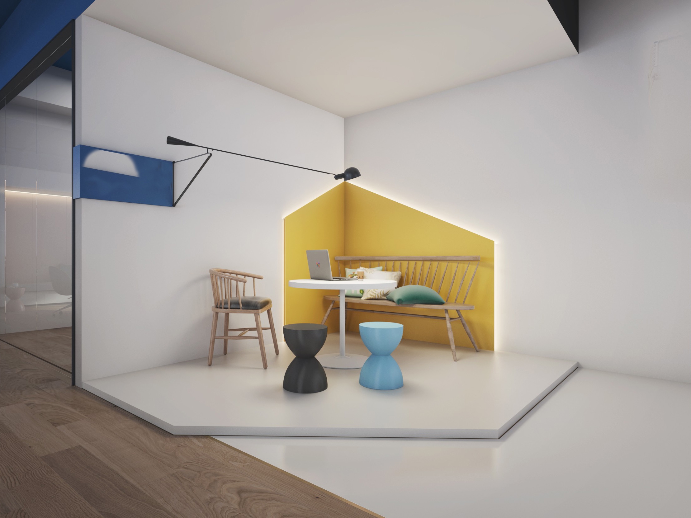 合肥经开区1000平“蓝调”现代简约风办公室装修设计(图2)