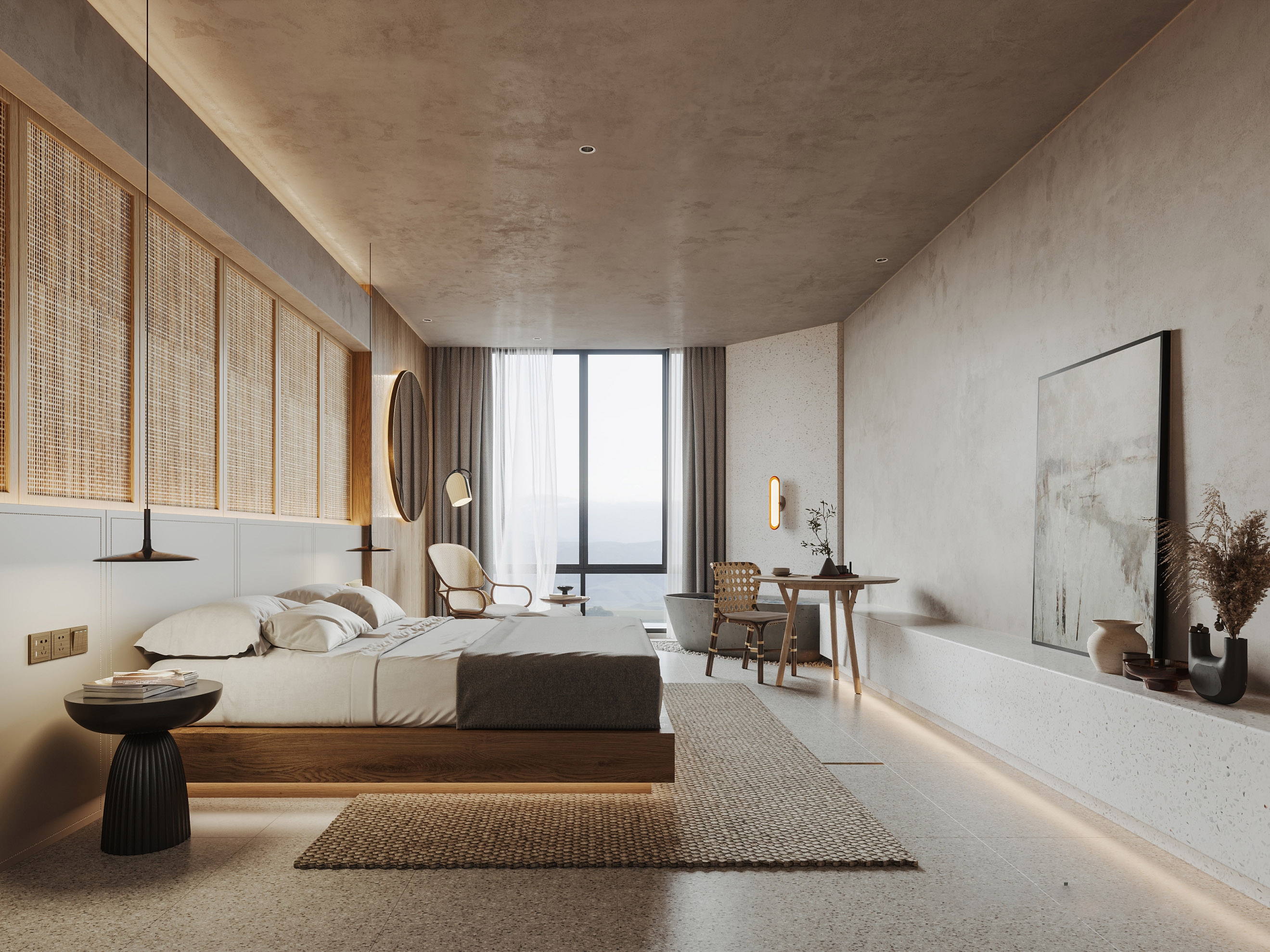 芜湖高端特色侘寂风民宿装修设计项目(图2)