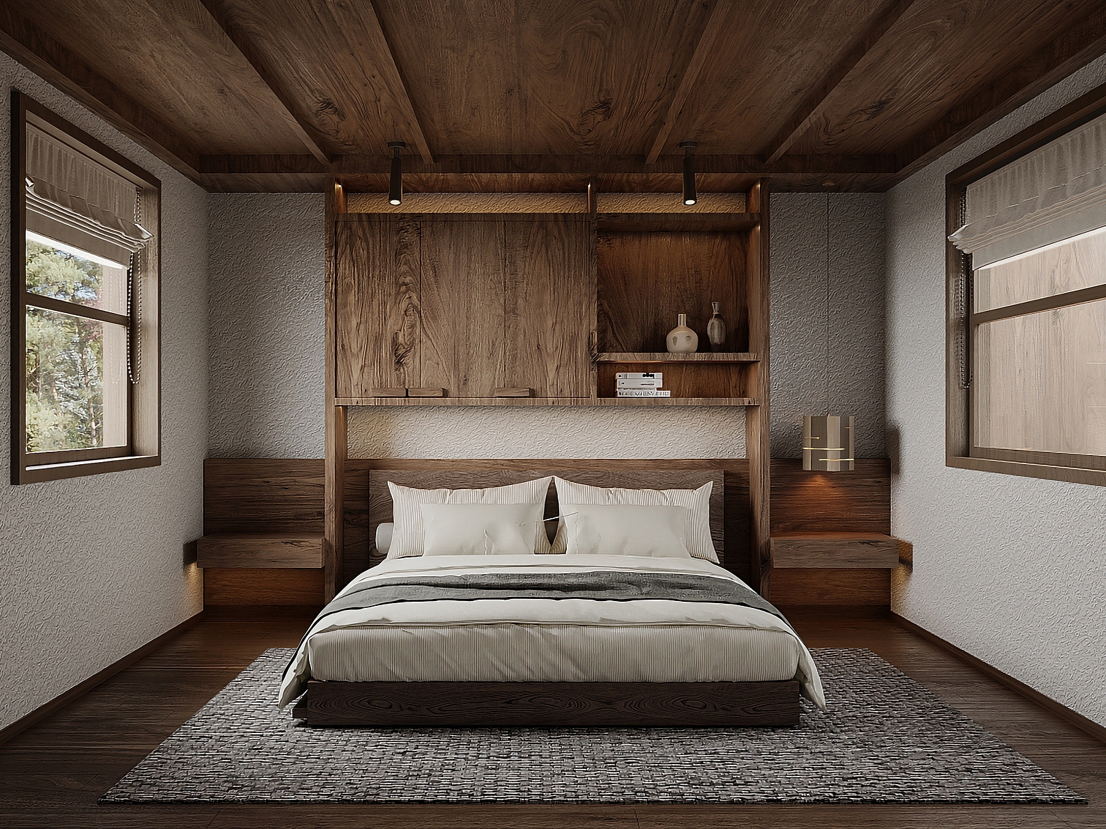 滁州1000平中式原木风民宿装修设计项目(图1)