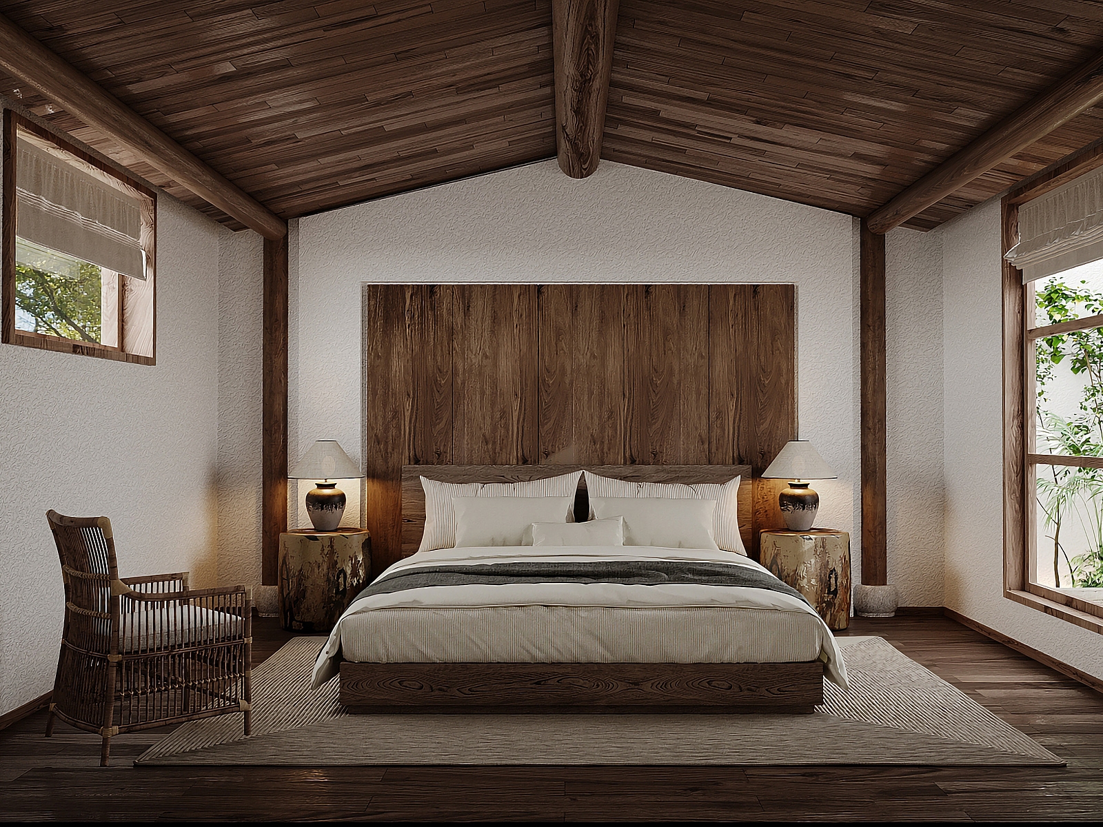 滁州1000平中式原木风民宿装修设计项目(图2)