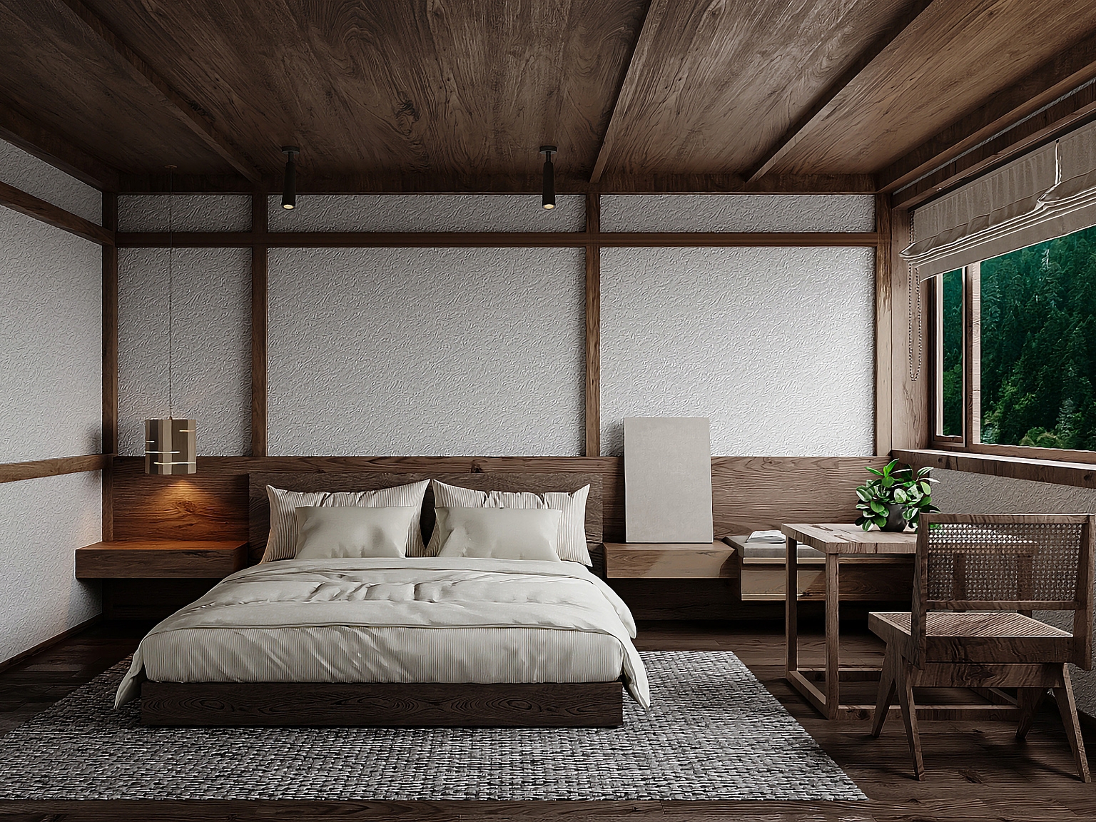 滁州1000平中式原木风民宿装修设计项目(图3)